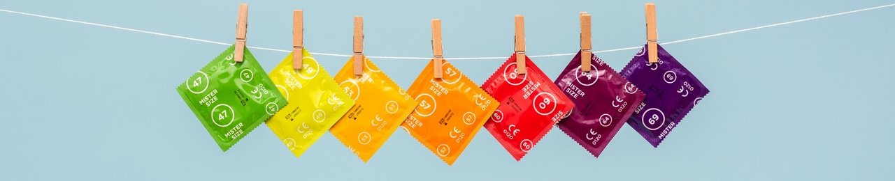 7 Mister Size kondomer på tvättlinan