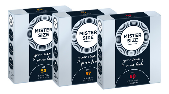 MISTER SIZE-provset 53-57-60 (3x3 kondomer)